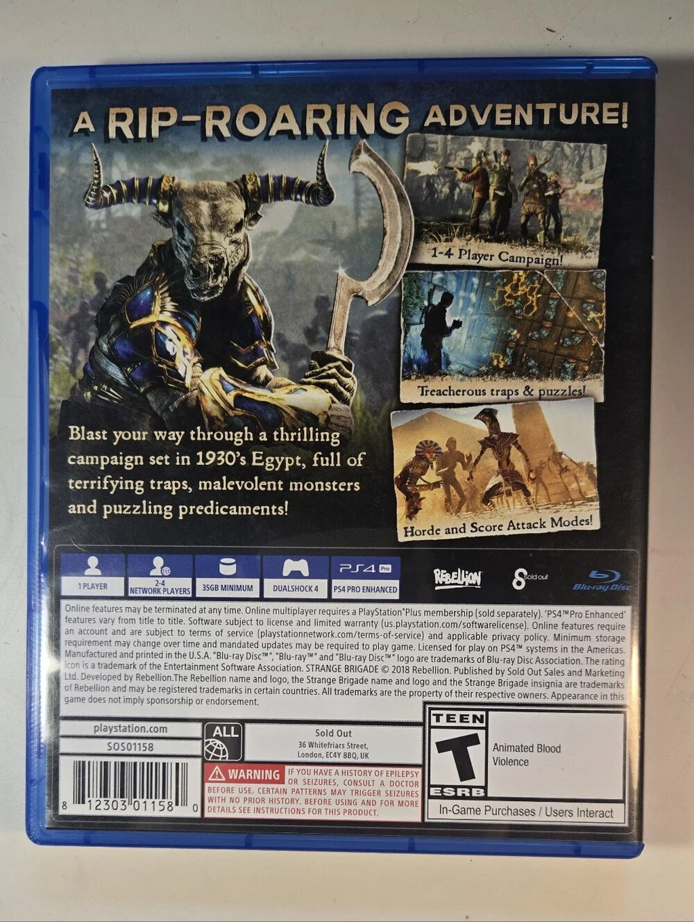 PlayStation 4 Strange Brigade Action Adventure Game PS4 Rated T